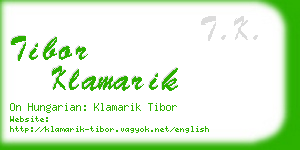 tibor klamarik business card